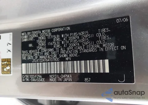 2006 Scion Xb from USA, damaged, VIN JTLKT324764107800